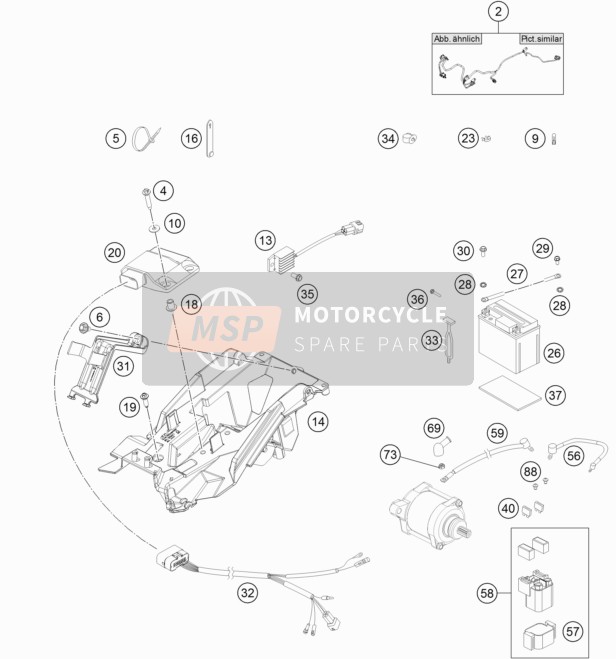 KTM 300 XC-W USA 2018 Arnés de cableado para un 2018 KTM 300 XC-W USA