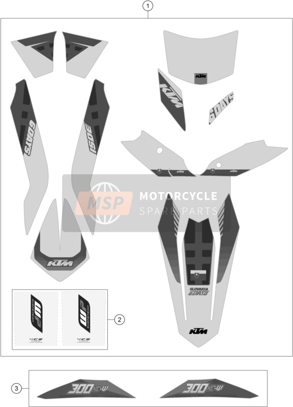 KTM 300 XC-W Six Days USA 2016 Calcomanía para un 2016 KTM 300 XC-W Six Days USA