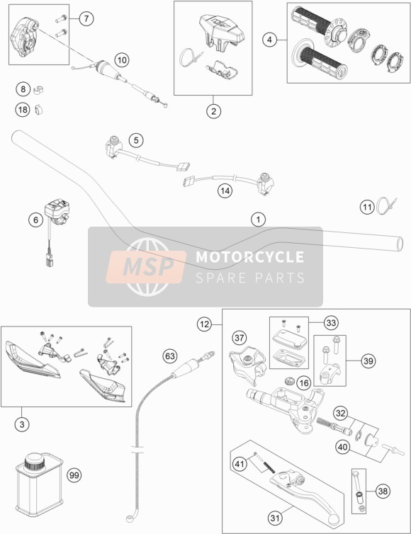 KTM 300 XC-W Six Days USA 2017 Lenker - Steuerungen für ein 2017 KTM 300 XC-W Six Days USA