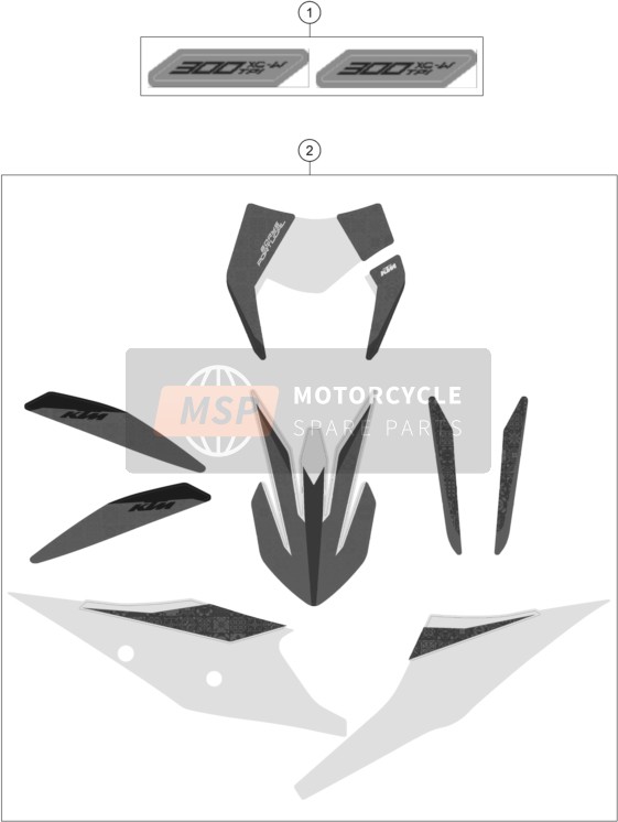 KTM 300 XC-W Six Days TPI USA 2020 Aufkleber für ein 2020 KTM 300 XC-W Six Days TPI USA