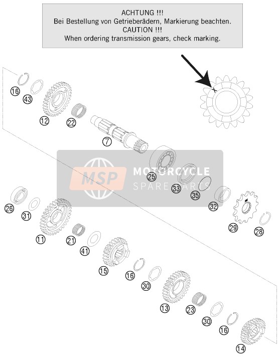 KTM 300 XC USA 2010 Transmission II - Contre-arbre pour un 2010 KTM 300 XC USA