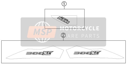 KTM 300 XC EU, US 2011 Aufkleber für ein 2011 KTM 300 XC EU, US