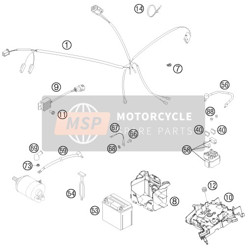 KTM 300 XC EU, US 2011 Faisceau de câblage pour un 2011 KTM 300 XC EU, US