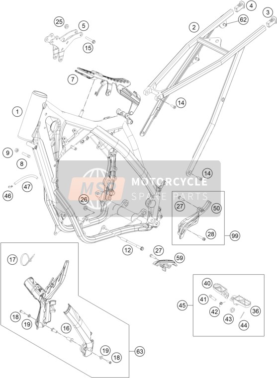 KTM 300 XC EU, US 2015 Frame voor een 2015 KTM 300 XC EU, US