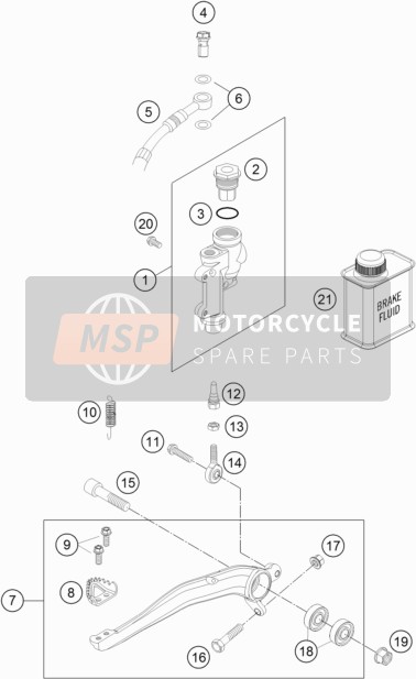 KTM 300 XC EU, US 2016 Rear Brake Control for a 2016 KTM 300 XC EU, US