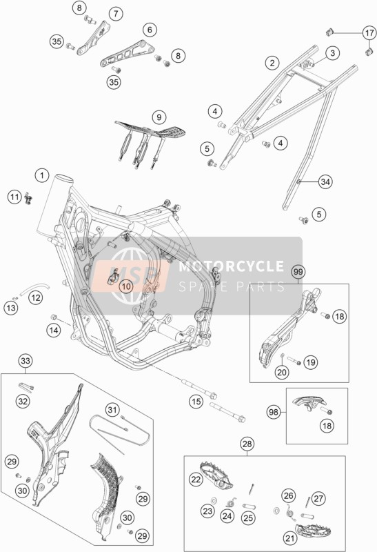 KTM 300 XC USA 2019 Frame for a 2019 KTM 300 XC USA