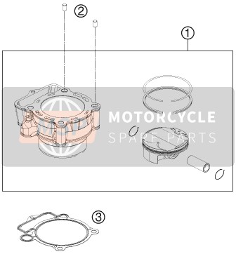 77530038000, Cilinder + Zuiger Cpl., KTM, 0