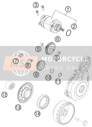 KTM 350 EXC-F USA 2012 Electric Starter for a 2012 KTM 350 EXC-F USA