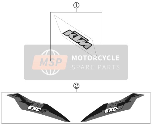 KTM 350 EXC-F USA 2013 Decal for a 2013 KTM 350 EXC-F USA