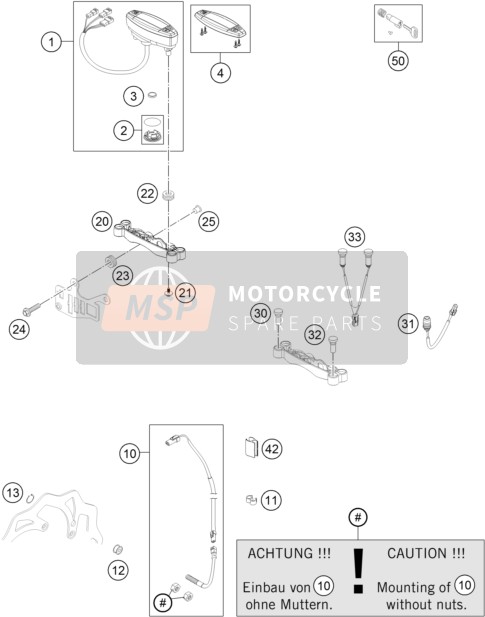KTM 350 EXC-F Australia 2014 Instrumenten / Slotsysteem voor een 2014 KTM 350 EXC-F Australia