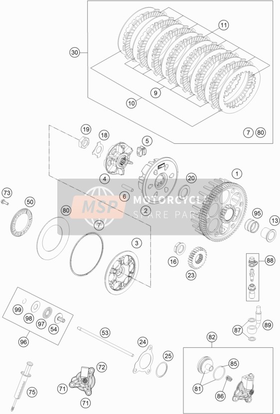 KTM 350 EXC-F Australia 2015 Clutch for a 2015 KTM 350 EXC-F Australia