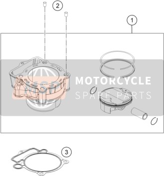 KTM 350 EXC-F USA 2015 Cilinder voor een 2015 KTM 350 EXC-F USA