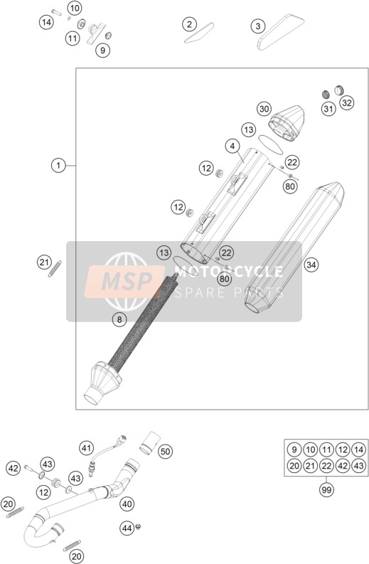 KTM 350 EXC-F USA 2015 Système d'échappement pour un 2015 KTM 350 EXC-F USA