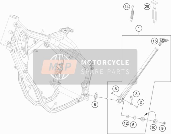 KTM 350 EXC-F Australia 2018 Side / Centre Stand for a 2018 KTM 350 EXC-F Australia