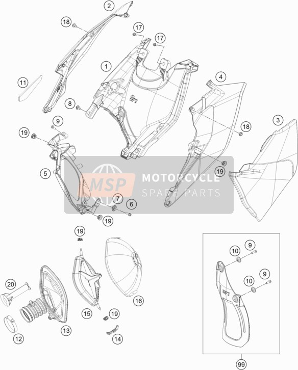 KTM 350 EXC-F Europe 2019 Air Filter for a 2019 KTM 350 EXC-F Europe