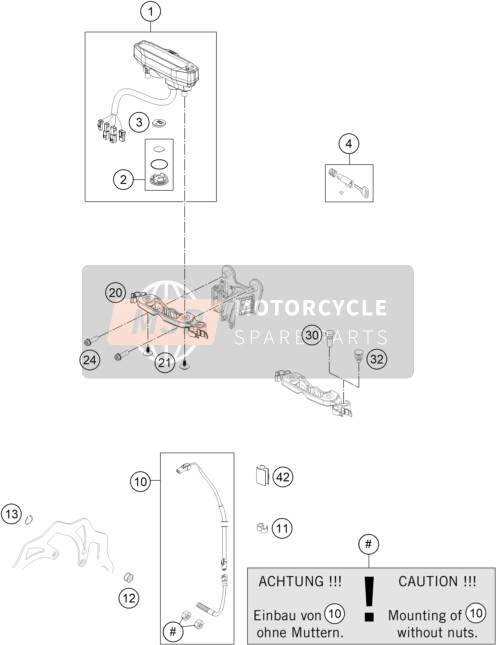 KTM 350 EXC-F Australia 2019 Instrumenten / Slotsysteem voor een 2019 KTM 350 EXC-F Australia