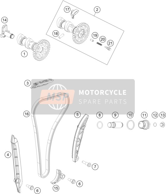 KTM 350 EXC-F USA 2019 Entraînement Par Courroie De Distribution pour un 2019 KTM 350 EXC-F USA