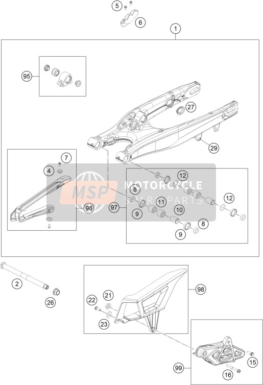KTM 350 EXC-F USA 2020 Swing Arm for a 2020 KTM 350 EXC-F USA