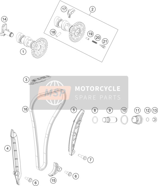 KTM 350 EXC-F USA 2020 Entraînement Par Courroie De Distribution pour un 2020 KTM 350 EXC-F USA