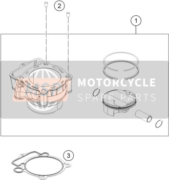 KTM 350 EXC-F CKD Brazil 2015 Cylindre pour un 2015 KTM 350 EXC-F CKD Brazil