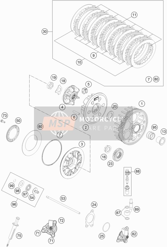 KTM 350 EXC-F CKD Brazil 2017 Koppeling voor een 2017 KTM 350 EXC-F CKD Brazil