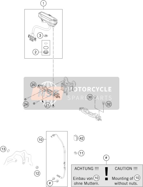 KTM 350 EXC-F CKD Brazil 2017 Instrumentos / Sistema de bloqueo para un 2017 KTM 350 EXC-F CKD Brazil