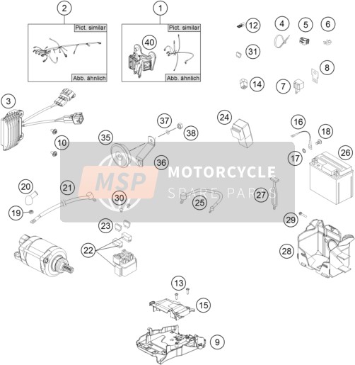 KTM 350 EXC-F FACTORY EDITION Europe 2015 Kabelboom voor een 2015 KTM 350 EXC-F FACTORY EDITION Europe