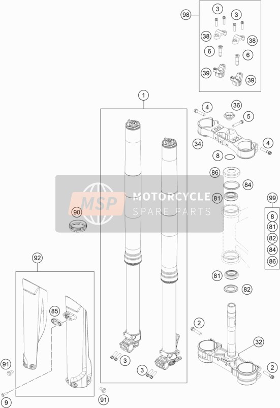 Fourche avant, Pince triple