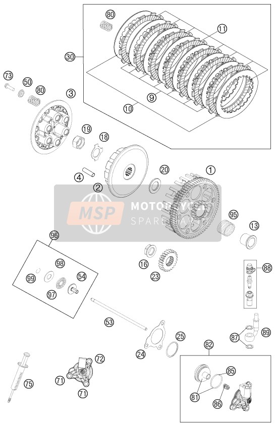 KTM 350 SX-F Europe 2011 Embrayage pour un 2011 KTM 350 SX-F Europe