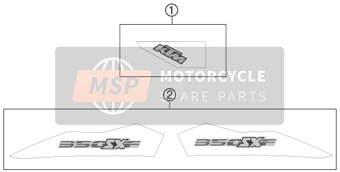 KTM 350 SX-F Europe 2011 Sticker voor een 2011 KTM 350 SX-F Europe