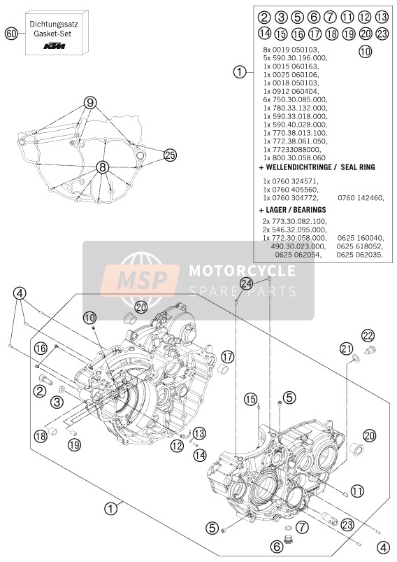 KTM 350 SX-F Europe 2011 Boîtier moteur pour un 2011 KTM 350 SX-F Europe