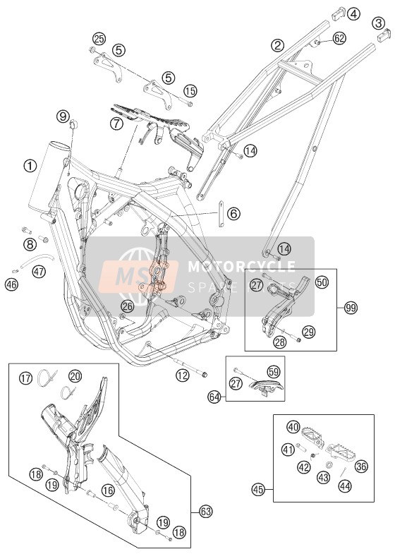 KTM 350 SX-F USA 2011 Cadre pour un 2011 KTM 350 SX-F USA