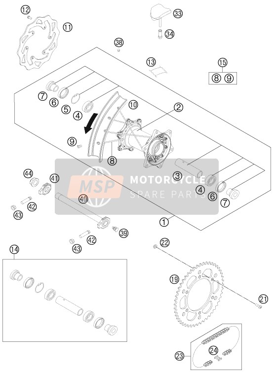 KTM 350 SX-F USA 2011 Roue arrière pour un 2011 KTM 350 SX-F USA