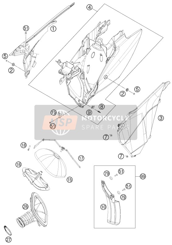 KTM 350 SX-F USA 2013 Luftfilter für ein 2013 KTM 350 SX-F USA