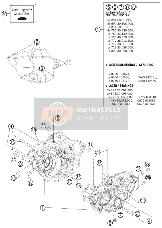 KTM 350 SX-F USA 2013 Boîtier moteur pour un 2013 KTM 350 SX-F USA