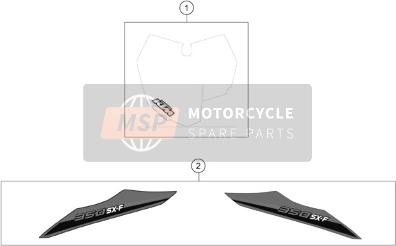 KTM 350 SX-F USA 2014 Decal for a 2014 KTM 350 SX-F USA
