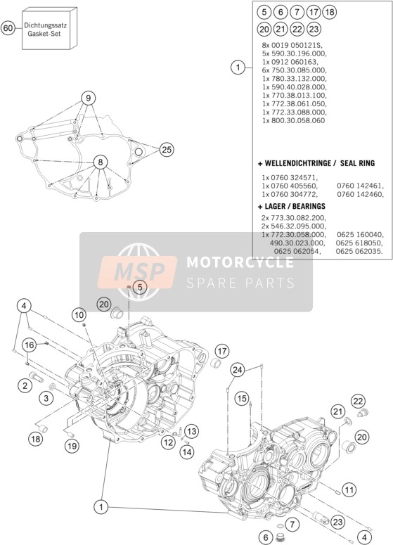 KTM 350 SX-F USA 2014 MOTORGEHÄUSE für ein 2014 KTM 350 SX-F USA