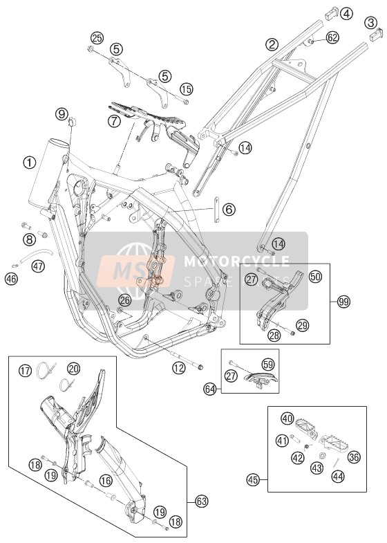 KTM 350 SX-F USA 2014 Rahmen für ein 2014 KTM 350 SX-F USA