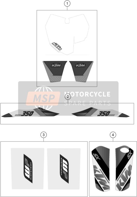 KTM 350 SX-F USA 2015 Decal for a 2015 KTM 350 SX-F USA