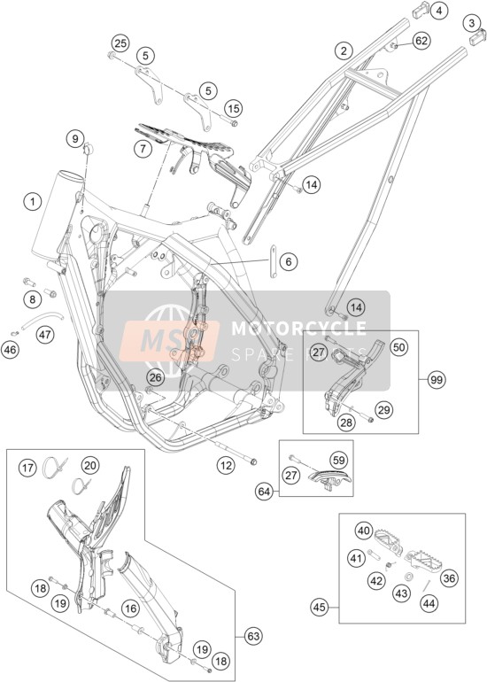 KTM 350 SX-F Europe 2015 Rahmen für ein 2015 KTM 350 SX-F Europe