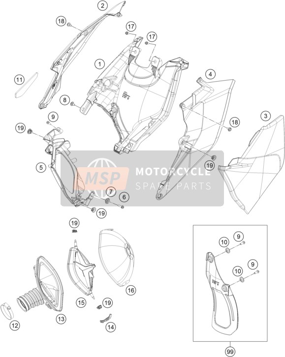 KTM 350 SX-F USA 2016 Air Filter for a 2016 KTM 350 SX-F USA