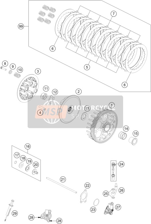 79232010010, Clutch Kit 350 SX-F, KTM, 0