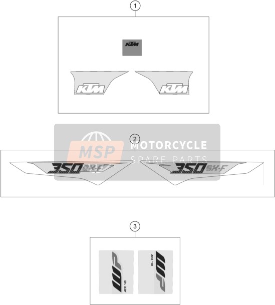KTM 350 SX-F Europe 2016 Decal for a 2016 KTM 350 SX-F Europe