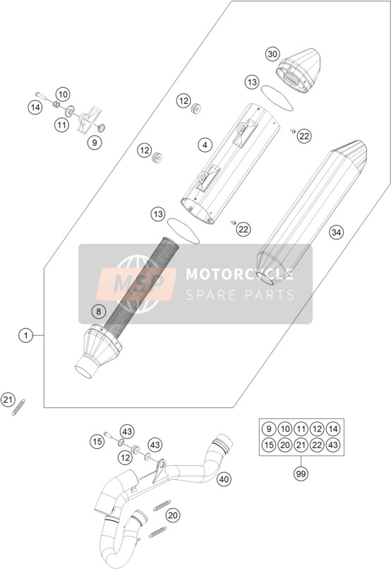 KTM 350 SX-F Europe 2016 Exhaust System for a 2016 KTM 350 SX-F Europe