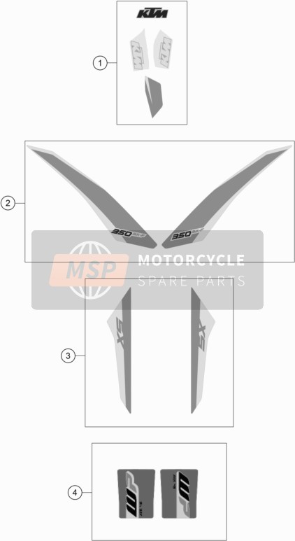 KTM 350 SX-F USA 2017 Decal for a 2017 KTM 350 SX-F USA