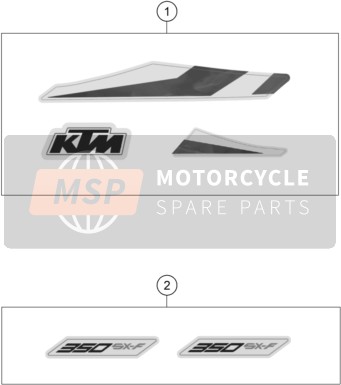 KTM 350 SX-F USA 2020 Decalcomania per un 2020 KTM 350 SX-F USA