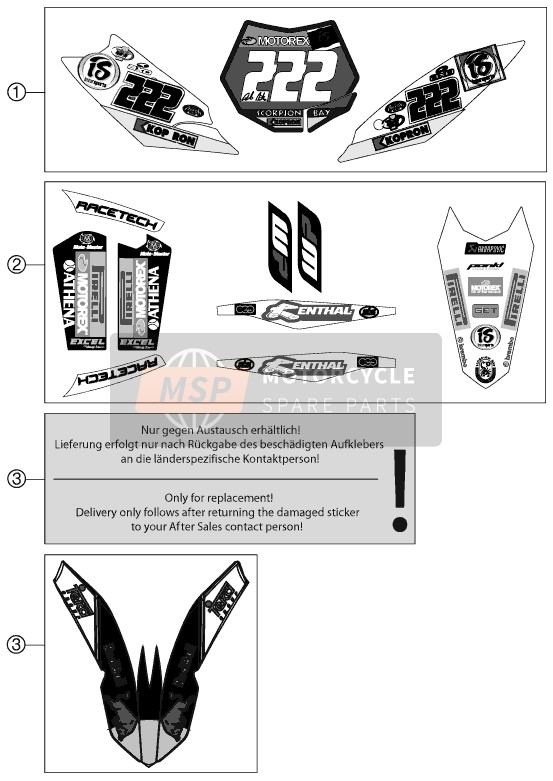 KTM 350 SX-F CAIROLI REPLICA Europe 2012 Sticker voor een 2012 KTM 350 SX-F CAIROLI REPLICA Europe
