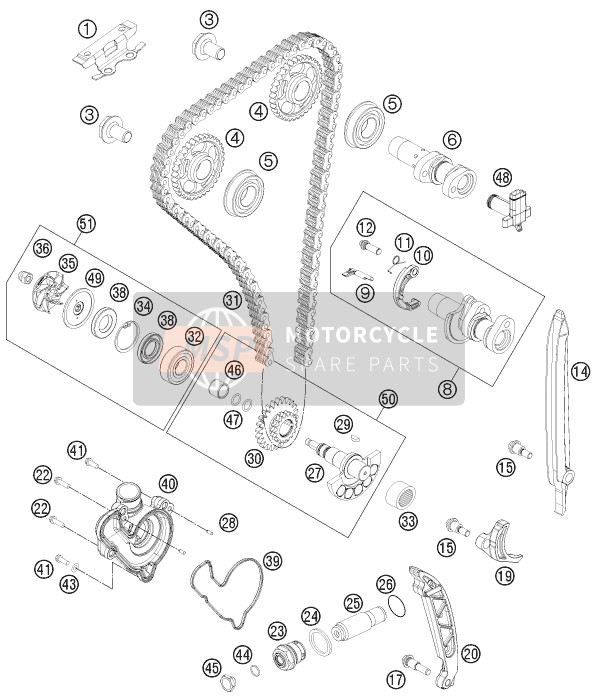 KTM 350 XC-F USA 2011 STEUERTRIEB für ein 2011 KTM 350 XC-F USA