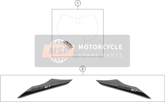 KTM 350 XC-F USA 2014 Aufkleber für ein 2014 KTM 350 XC-F USA