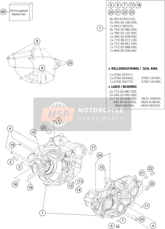 KTM 350 XC-F USA 2014 Motorbehuizing voor een 2014 KTM 350 XC-F USA